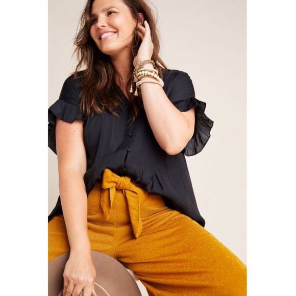 Dolan Pleated Back Buttondown Blouse NWT M - Picture 2 of 8